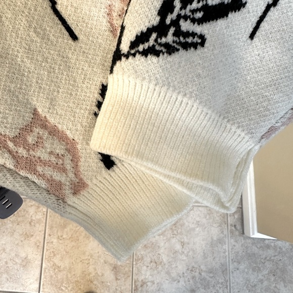 Anthropologie - Crop Printed Knit Shrug Sweater Floral OS Maeve NWOT - Picture 8 of 9